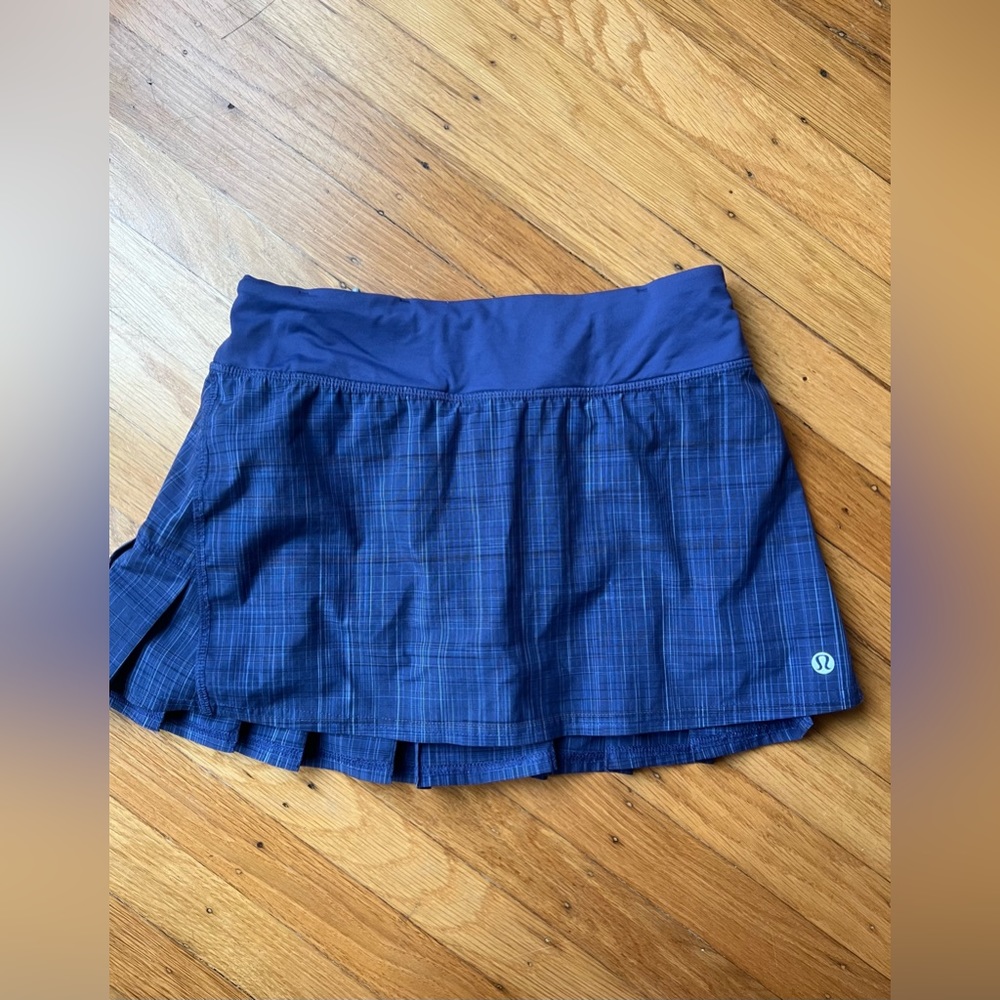 Lululemon blue plaid skirt skort tennis shorts 2